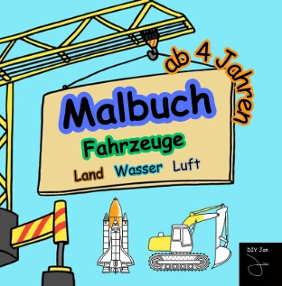 Originalcover Malbuch Fahrzeuge Land Wasser Luft